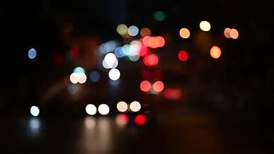 夜景车流虚化的光晕光斑视频的预览图